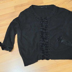 Saks 5th Ave Salon Z XL Black Cashmere Cardigan